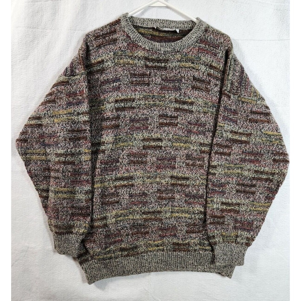 Progetto Mens Long Sleeve Sweater Pullover Made In Italy Size L Acrylic Wool